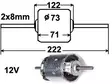 LÄM.MOOT. 12V 2X8MM/222MM - Puhallinmoottorit & vastukset merkkihaku - 0130111003 - 1