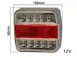 TAKAVALO LED 12V 107X107X40 0,15M JOHDOLLA - LED-neliö takavalot - 1606-27683 - 1