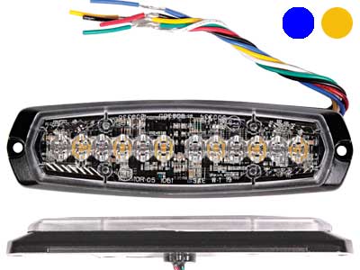 AXIXTECH SM6-D 6+6LED DUAL BLUE/AMBER R65 (XB2/XA2) - LED-tasovilkku - 1603-300663 - 1