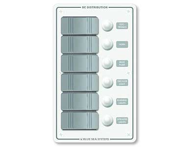 BLUE SEA KATKAISINPANEELI 6 VALKOINEN - Blue Sea Katkaisinpanelit - 1790-8273 - 1