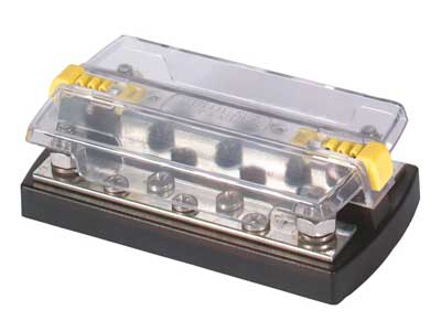 Blue Sea 2723 Dual kytkentäkisko 150A - positiivinen & negatiivinen kisko - Blue Sea Kytkentätarvikkeet - 1790-2723 - 1