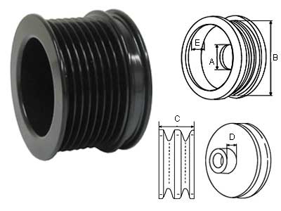 HIHNAPYÖRÄ 8URAA 62/17MM VO FH/FM 2001> - Moniurahihnapyörä 8-uraa - 2901-3693 - 1