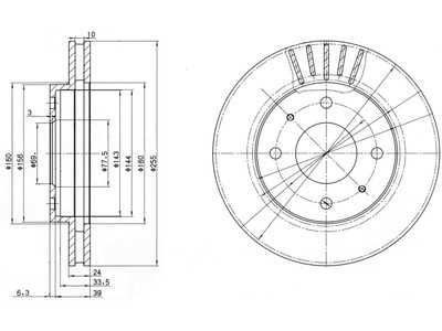 JARRULEVY DELPHI, 2 KPL / PKT, ETU, HYUNDAI # - Jarrulevyt - BG2763 - 1