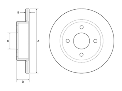 JARRULEVY DELPHI, 2 KPL / PKT, ETU, NISSAN MICRA - Jarrulevyt - BG2683 - 1