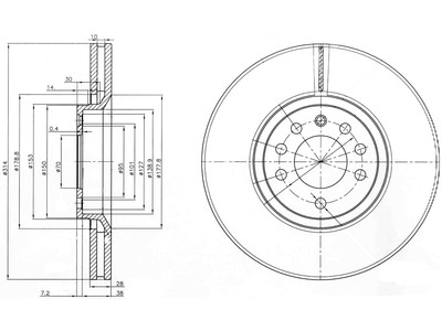 JARRULEVY DELPHI, 2 KPL / PKT, ETU, OPEL SIGNUM, VECTRA - Jarrulevyt - BG3973 - 1