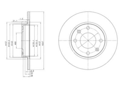 JARRULEVY DELPHI, 2 KPL / PKT, ETU / TAKA, CITROËN - Jarrulevyt - BG2213 - 1