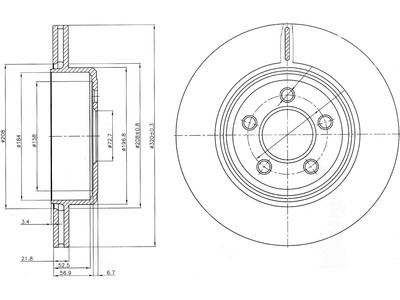 JARRULEVY DELPHI, 2 KPL / PKT, TAKA, CHRYSLER 300 C - Jarrulevyt - BG4073 - 1