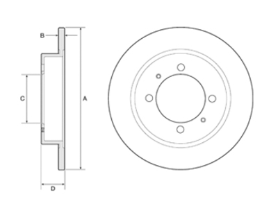 JARRULEVY DELPHI, 2 KPL / PKT, TAKA, MITSUBISHI CARISMA - Jarrulevyt - BG3203 - 1