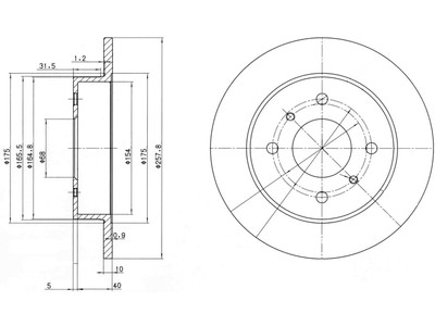 JARRULEVY DELPHI, 2 KPL / PKT, TAKA, NISSAN - Jarrulevyt - BG2633 - 1