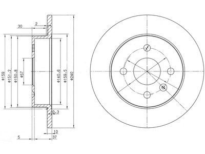 JARRULEVY DELPHI, 2 KPL / PKT, TAKA, OPEL ASTRA, MERIVA - Jarrulevyt - BG3403 - 1