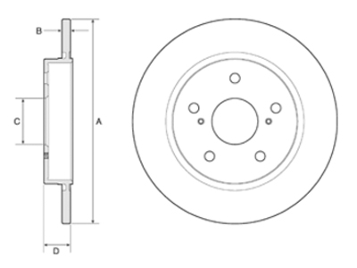 JARRULEVY DELPHI, 2 KPL / PKT, TAKA, TOYOTA AURIS - Jarrulevyt - BG4183 - 1