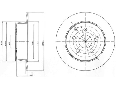 JARRULEVY DELPHI, 2 KPL / PKT, TAKA, TOYOTA AVENSIS 2.2D-4D - Jarrulevyt - BG4303 - 1