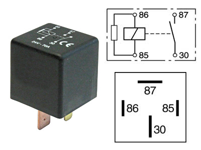 TEHORELE 24V 70A 4-N. - Hehkureleet yleismallit - 1100-0573 - 1