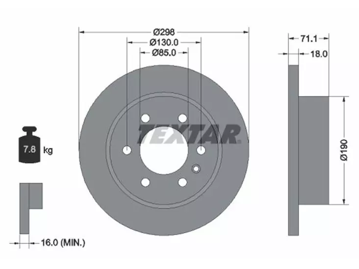 TEXTAR JARRULEVY TAKA MB SPRINTER W907 - Jarrulevyt - 1497-92301103 - 1