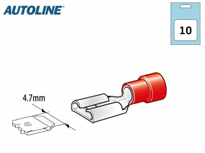 AUTOLINE LATTALIITIN 4,7MM NAARAS PUNAINEN 10KPL - Liitin Punainen - 1569-20034 - 1