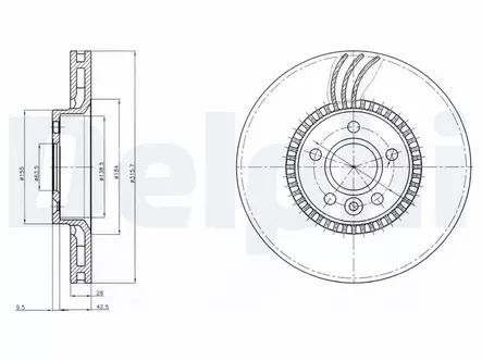 JARRULEVY DELPHI, 2 KPL / PKT, ETU, VOLVO S60, S80, XC90 - Jarrulevyt - BG3784 - 2
