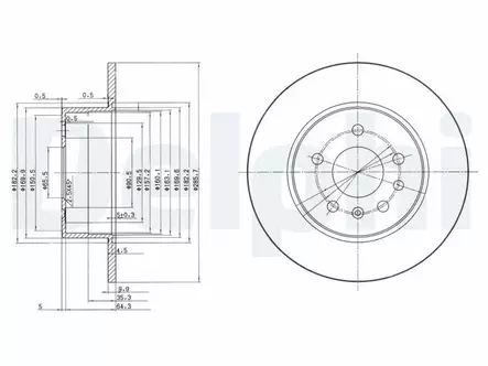 JARRULEVY DELPHI, 2 KPL / PKT, TAKA, OPEL CALIBRA - Jarrulevyt - BG3274 - 2