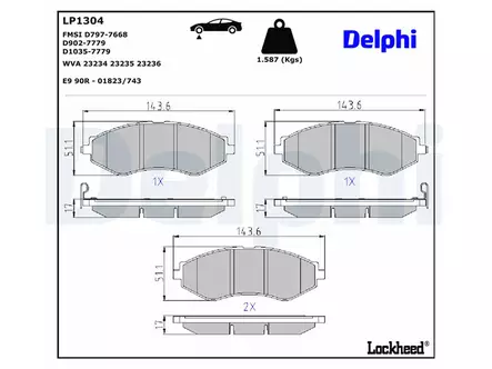 JARRUPALASARJA DELPHI ETU, CHEVROLET, DAEWOO - Jarrupalasarjat - LP1304 - 2