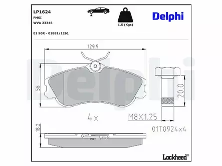 JARRUPALASARJA DELPHI ETU, CITROEN - Jarrupalasarjat - LP1624 - 2