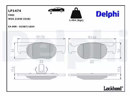 JARRUPALASARJA DELPHI ETU, FIAT, LANCIA - Jarrupalasarjat - LP1474 - 2