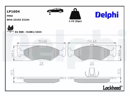 JARRUPALASARJA # DELPHI ETU, FORD, MAZDA - Jarrupalasarjat - LP1604 - 2