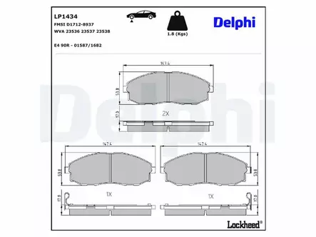 JARRUPALASARJA # DELPHI ETU, HYUNDAI - Jarrupalasarjat - LP1434 - 2
