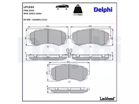 JARRUPALASARJA DELPHI ETU /TAKA, NISSAN - Jarrupalasarjat - LP1544 - 2