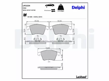 JARRUPALASARJA DELPHI ETU, VW - Jarrupalasarjat - LP2224 - 2