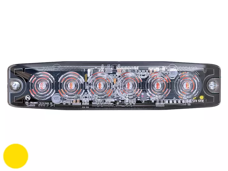 Axixtech LP6 led-tasovilkku keltainen 12/24V R65 - LED-tasovilkku - 1603-300754 - 1