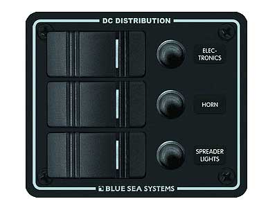 BLUE SEA KATKAISINPANEELI 3 MUSTA - Blue Sea Katkaisinpanelit - 1790-8374 - 1