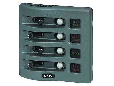 BLUE SEA KATKAISINPANEELI 4 HARMAA - Blue Sea Katkaisinpanelit - 1790-4374 - 1