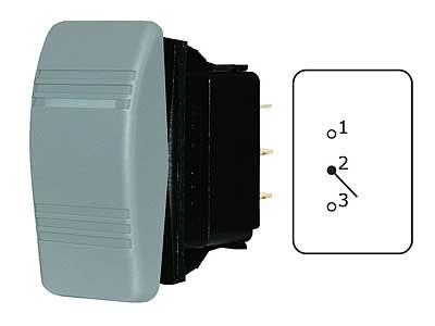 Blue Sea keinukytkin 8234 - (ON)-OFF-(ON) 12-24V harmaa - Blue Sea Katkaisijat - 1790-8234 - 1