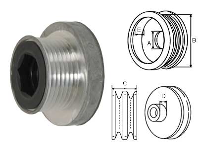 HIHNAPYÖRÄ 6-U RENAULT (KUMI) - Hihnapyörät 6-uraa - 2901-231584 - 1