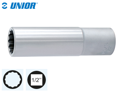 HYLSY 1/2", PITKÄ, 12-KULMAINEN 1" 1/8 190/1L12P - Hylsyt ja räikät 1/2" - 1716-610794 - 1