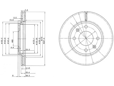 JARRULEVY DELPHI, 2 KPL / PKT, ETU, CITROËN - Jarrulevyt - BG2444 - 1