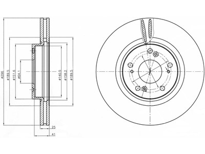 JARRULEVY DELPHI, 2 KPL / PKT, ETU, HONDA ACCORD - Jarrulevyt - BG4224 - 1