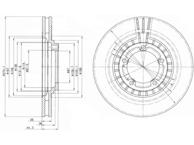 JARRULEVY DELPHI, 2 KPL / PKT, ETU, HYUNDAI H1 - Jarrulevyt - BG4134 - 1