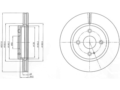 JARRULEVY DELPHI, 2 KPL / PKT, ETU, MAZDA 2 - Jarrulevyt - BG4254 - 1