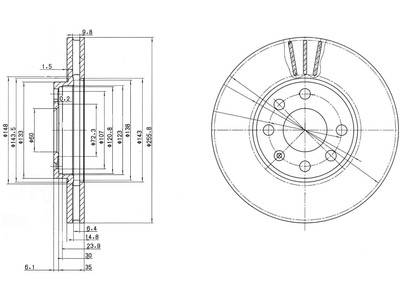 JARRULEVY DELPHI, 2 KPL / PKT, ETU, OPEL ASTRA - Jarrulevyt - BG3404 - 1