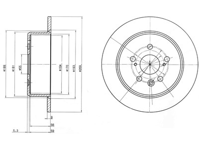 JARRULEVY DELPHI, 2 KPL / PKT, TAKA, TOYOTA CARINA E - Jarrulevyt - BG2884 - 1