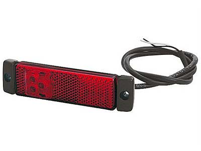 Led-äärivalo punainen matala 130x32mm - 12-24V - Punaiset äärivalot - 1608-35914 - 1