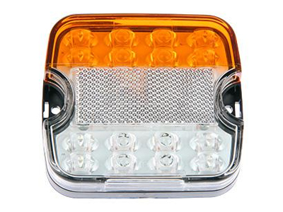 LED-ETUVALO/VILKKU NELIÖ 105X95MM KELTAINEN/KIRKAS 12-24V - Etu- ja sivuvilkut LED - 1606-276014 - 1