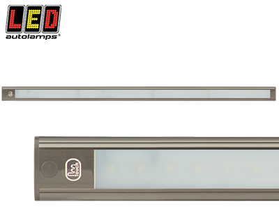 SISÄVALO, KAPEA, HIPAISUKYTKIMELLÄ, 24V - 770MM - HARMAA ALUMIIN - LED-sisävalot, suorakaide - 1614-40770G-24 - 1