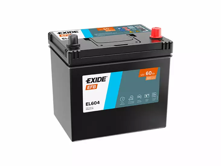 Exide EL604 EFB käynnistysakku 12V 60Ah 520A -/+ - EXIDE käynnistysakut - 1815-EL604 - 1