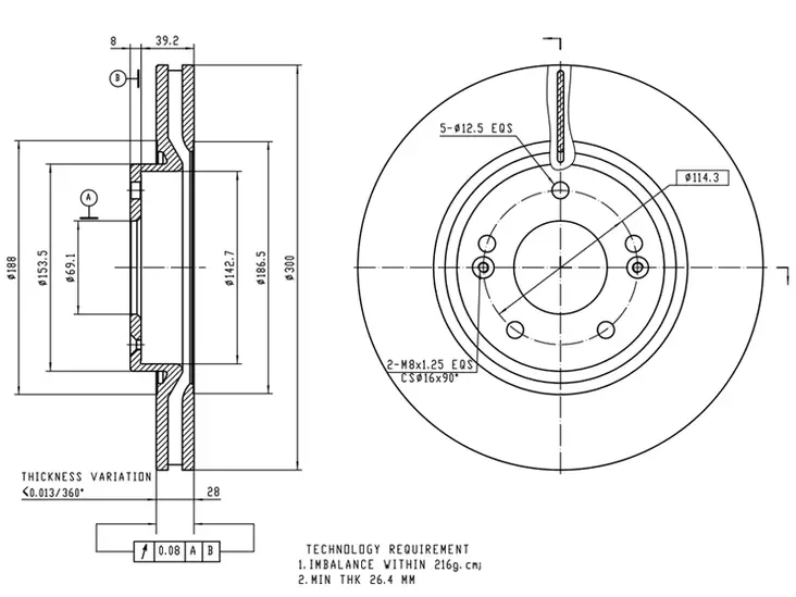 JARRULEVY, 2 KPL/PKT, ETU, HYUNDAI, KIA - Jarrulevyt - 69-1024 - 1