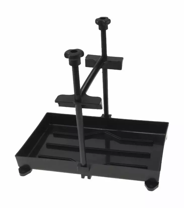 Musta akkuteline 280x180mm - Pieni / Muovinen / Pulttikiinnitys - Akkulaatikot ja telineet - 1806-50004 - 2