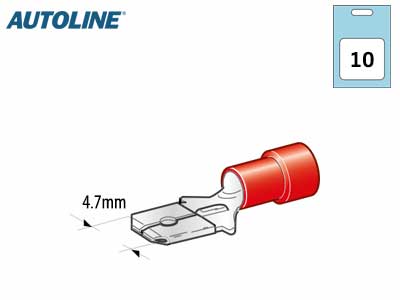 AUTOLINE LATTALIITIN 4,7MM UROS PUNAINEN 10KPL - Liitin Punainen - 1569-20035 - 1