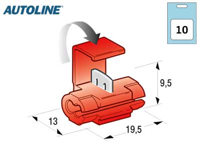 AUTOLINE RYÖSTÄJÄLIITIN PUNAINEN 10KPL - Liitin Punainen - 1569-20025 - 1