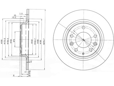 JARRULEVY DELPHI, 2 KPL / PKT, TAKA, MAZDA 6, 323, 626, MX5, PRE - Jarrulevyt - BG3875 - 1