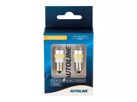 LED-POLTTIMOPARI BA9S 5000K CAN AUTOLINE YELLOW TECH - LED-polttimot metallikanta - 1608-87305 - 2
